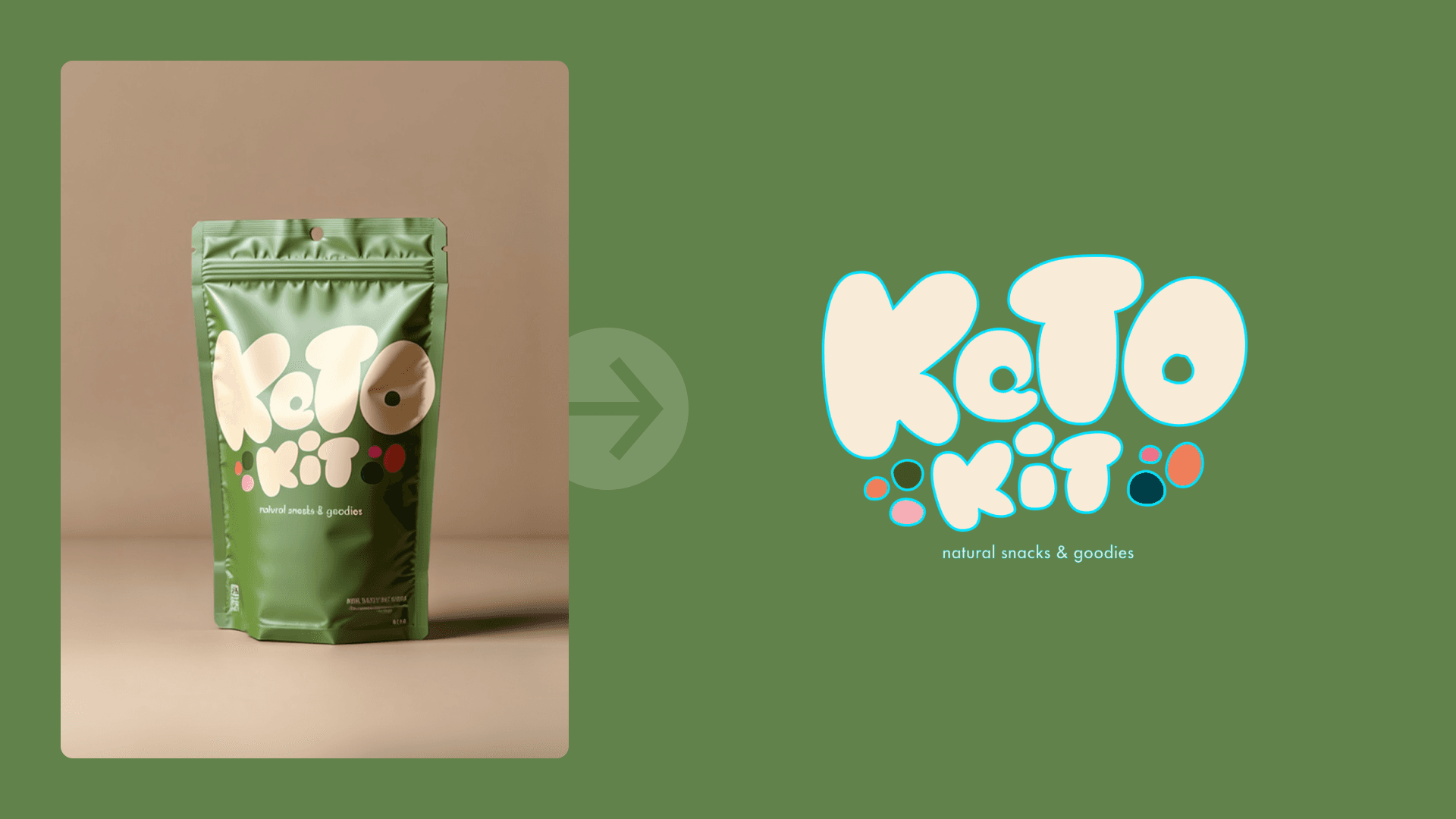 3D image of pouch packaging with flat 2d artwork extracted